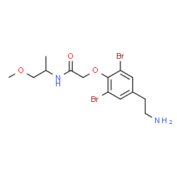 ChemSpider 2D Image | 2-[4-(2-Aminoethyl)-2,6-dibromophenoxy]-N-(1-methoxy-2-propanyl)acetamide | C14H20Br2N2O3