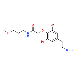 ChemSpider 2D Image | 2-[4-(2-Aminoethyl)-2,6-dibromophenoxy]-N-(3-methoxypropyl)acetamide | C14H20Br2N2O3