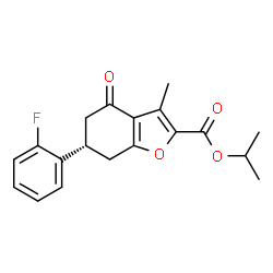 ChemSpider 2D Image | Isopropyl (6S)-6-(2-fluorophenyl)-3-methyl-4-oxo-4,5,6,7-tetrahydro-1-benzofuran-2-carboxylate | C19H19FO4