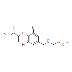 ChemSpider 2D Image | 2-(2,6-Dibromo-4-{[(2-methoxyethyl)amino]methyl}phenoxy)-N-methylpropanamide | C14H20Br2N2O3