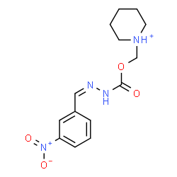 ChemSpider 2D Image | 1-[({[(2Z)-2-(3-Nitrobenzylidene)hydrazino]carbonyl}oxy)methyl]piperidinium | C14H19N4O4