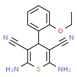 ChemSpider 2D Image | 2,6-Diamino-4-(2-ethoxyphenyl)-4H-thiopyran-3,5-dicarbonitrile | C15H14N4OS