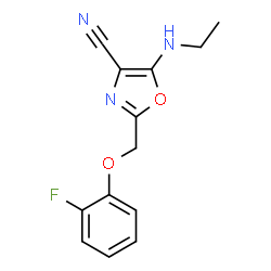 ChemSpider 2D Image | 5-Ethylamino-2-(2-fluoro-phenoxymethyl)-oxazole-4-carbonitrile | C13H12FN3O2