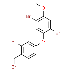 ChemSpider 2D Image | 1,4-Dibromo-2-[3-bromo-4-(bromomethyl)phenoxy]-5-methoxybenzene | C14H10Br4O2