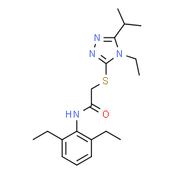 ChemSpider 2D Image | N-(2,6-Diethylphenyl)-2-[(4-ethyl-5-isopropyl-4H-1,2,4-triazol-3-yl)sulfanyl]acetamide | C19H28N4OS