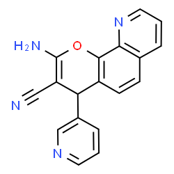 ChemSpider 2D Image | 2-Amino-4-(3-pyridinyl)-4H-pyrano[3,2-h]quinoline-3-carbonitrile | C18H12N4O