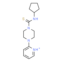 ChemSpider 2D Image | 2-[4-(Cyclopentylcarbamothioyl)-1-piperazinyl]pyridinium | C15H23N4S