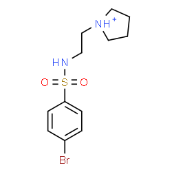ChemSpider 2D Image | 1-(2-{[(4-Bromophenyl)sulfonyl]amino}ethyl)pyrrolidinium | C12H18BrN2O2S