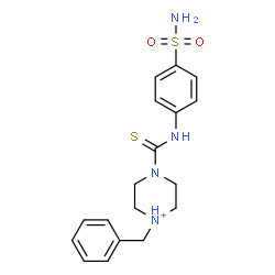 ChemSpider 2D Image | 1-Benzyl-4-[(4-sulfamoylphenyl)carbamothioyl]piperazin-1-ium | C18H23N4O2S2