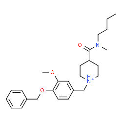 ChemSpider 2D Image | 1-[4-(Benzyloxy)-3-methoxybenzyl]-4-[butyl(methyl)carbamoyl]piperidinium | C26H37N2O3