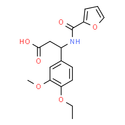 ChemSpider 2D Image | 3-(4-Ethoxy-3-methoxyphenyl)-3-(2-furoylamino)propanoic acid | C17H19NO6