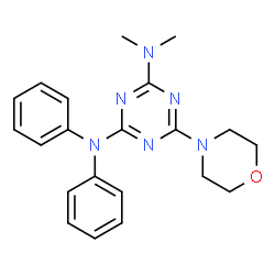 ChemSpider 2D Image | N,N-Dimethyl-6-(4-morpholinyl)-N',N'-diphenyl-1,3,5-triazine-2,4-diamine | C21H24N6O