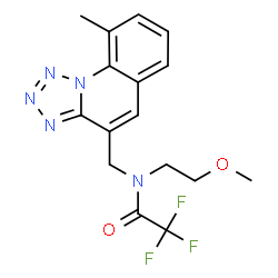 ChemSpider 2D Image | 2,2,2-Trifluoro-N-(2-methoxyethyl)-N-[(9-methyltetrazolo[1,5-a]quinolin-4-yl)methyl]acetamide | C16H16F3N5O2