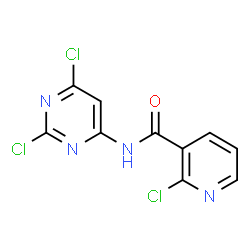 ChemSpider 2D Image | 2-Chloro-N-(2,6-dichloro-4-pyrimidinyl)nicotinamide | C10H5Cl3N4O