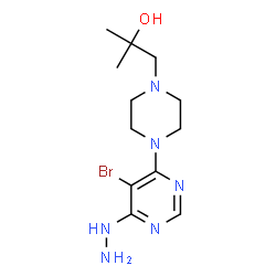 ChemSpider 2D Image | 1-[4-(5-Bromo-6-hydrazino-4-pyrimidinyl)-1-piperazinyl]-2-methyl-2-propanol | C12H21BrN6O