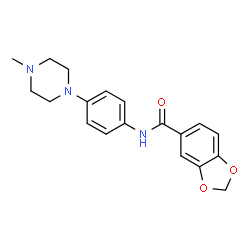 ChemSpider 2D Image | N-[4-(4-Methyl-1-piperazinyl)phenyl]-1,3-benzodioxole-5-carboxamide | C19H21N3O3