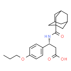ChemSpider 2D Image | (3R)-3-[(Adamantan-1-ylcarbonyl)amino]-3-(4-propoxyphenyl)propanoic acid | C23H31NO4
