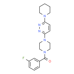 ChemSpider 2D Image | (3-Fluorophenyl){4-[6-(1-piperidinyl)-3-pyridazinyl]-1-piperazinyl}methanone | C20H24FN5O