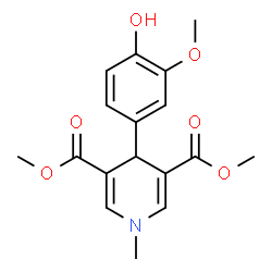 ChemSpider 2D Image | Dimethyl 4-(4-hydroxy-3-methoxyphenyl)-1-methyl-1,4-dihydro-3,5-pyridinedicarboxylate | C17H19NO6
