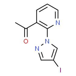 ChemSpider 2D Image | 1-[2-(4-Iodo-1H-pyrazol-1-yl)-3-pyridinyl]ethanone | C10H8IN3O