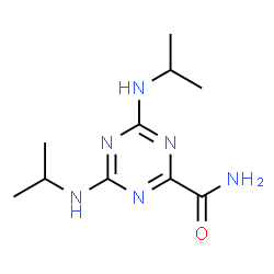 ChemSpider 2D Image | 4,6-Bis(isopropylamino)-1,3,5-triazine-2-carboxamide | C10H18N6O