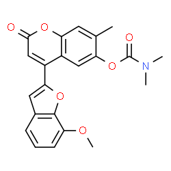 ChemSpider 2D Image | 4-(7-Methoxy-1-benzofuran-2-yl)-7-methyl-2-oxo-2H-chromen-6-yl dimethylcarbamate | C22H19NO6