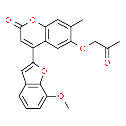 ChemSpider 2D Image | 4-(7-Methoxy-1-benzofuran-2-yl)-7-methyl-6-(2-oxopropoxy)-2H-chromen-2-one | C22H18O6