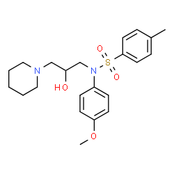 ChemSpider 2D Image | N-[2-Hydroxy-3-(1-piperidinyl)propyl]-N-(4-methoxyphenyl)-4-methylbenzenesulfonamide | C22H30N2O4S