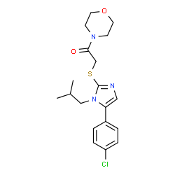 ChemSpider 2D Image | 2-[5-(4-Chloro-phenyl)-1-isobutyl-1H-imidazol-2-ylsulfanyl]-1-morpholin-4-yl-ethanone | C19H24ClN3O2S