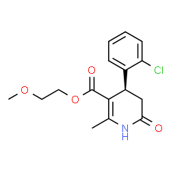 ChemSpider 2D Image | 2-Methoxyethyl (4S)-4-(2-chlorophenyl)-2-methyl-6-oxo-1,4,5,6-tetrahydro-3-pyridinecarboxylate | C16H18ClNO4