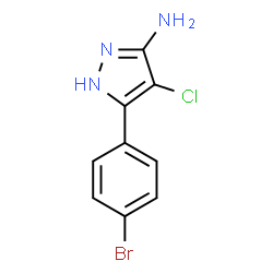 ChemSpider 2D Image | 5-(4-Bromophenyl)-4-chloro-1H-pyrazol-3-amine | C9H7BrClN3