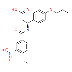 ChemSpider 2D Image | (3S)-3-[(4-Methoxy-3-nitrobenzoyl)amino]-3-(4-propoxyphenyl)propanoic acid | C20H22N2O7