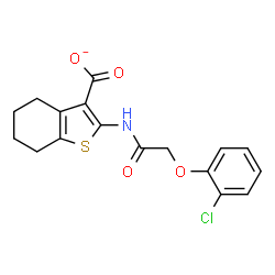 ChemSpider 2D Image | 2-{[(2-Chlorophenoxy)acetyl]amino}-4,5,6,7-tetrahydro-1-benzothiophene-3-carboxylate | C17H15ClNO4S
