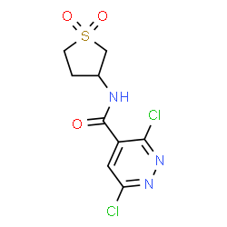 ChemSpider 2D Image | 3,6-Dichloro-N-(1,1-dioxidotetrahydro-3-thiophenyl)-4-pyridazinecarboxamide | C9H9Cl2N3O3S