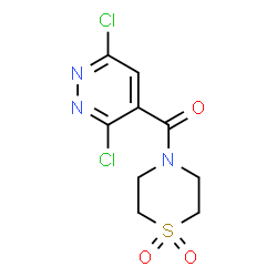 ChemSpider 2D Image | (3,6-Dichloro-4-pyridazinyl)(1,1-dioxido-4-thiomorpholinyl)methanone | C9H9Cl2N3O3S
