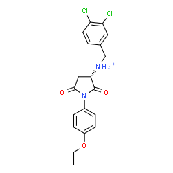 ChemSpider 2D Image | (3S)-N-(3,4-Dichlorobenzyl)-1-(4-ethoxyphenyl)-2,5-dioxo-3-pyrrolidinaminium | C19H19Cl2N2O3