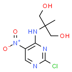 ChemSpider 2D Image | 2-[(2-Chloro-5-nitro-4-pyrimidinyl)amino]-2-methyl-1,3-propanediol | C8H11ClN4O4