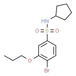 ChemSpider 2D Image | 4-Bromo-N-cyclopentyl-3-propoxybenzenesulfonamide | C14H20BrNO3S