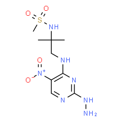 ChemSpider 2D Image | N-{1-[(2-Hydrazino-5-nitro-4-pyrimidinyl)amino]-2-methyl-2-propanyl}methanesulfonamide | C9H17N7O4S