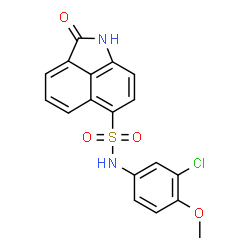 ChemSpider 2D Image | N-(3-Chloro-4-methoxyphenyl)-2-oxo-1,2-dihydrobenzo[cd]indole-6-sulfonamide | C18H13ClN2O4S