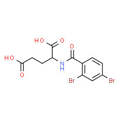 ChemSpider 2D Image | N-(2,4-Dibromobenzoyl)glutamic acid | C12H11Br2NO5
