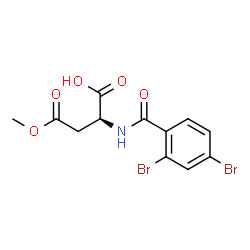 ChemSpider 2D Image | (2S)-2-[(2,4-Dibromobenzoyl)amino]-4-methoxy-4-oxobutanoic acid (non-preferred name) | C12H11Br2NO5