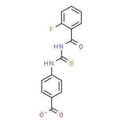 ChemSpider 2D Image | 4-{[(2-Fluorobenzoyl)carbamothioyl]amino}benzoate | C15H10FN2O3S