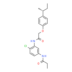 ChemSpider 2D Image | N-{3-[({4-[(2R)-2-Butanyl]phenoxy}acetyl)amino]-4-chlorophenyl}propanamide | C21H25ClN2O3