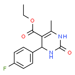 ChemSpider 2D Image | Ethyl 4-(4-fluorophenyl)-6-methyl-2-(1H,3H)-pyrimidone-5-carboxylate | C14H15FN2O3