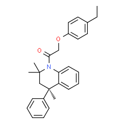 ChemSpider 2D Image | 2-(4-Ethylphenoxy)-1-[(4R)-2,2,4-trimethyl-4-phenyl-3,4-dihydro-1(2H)-quinolinyl]ethanone | C28H31NO2