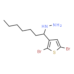 ChemSpider 2D Image | [1-(2,5-Dibromo-3-thienyl)heptyl]hydrazine | C11H18Br2N2S