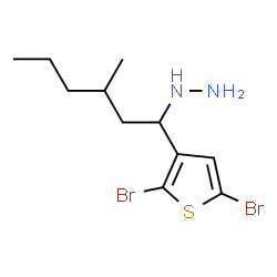 ChemSpider 2D Image | [1-(2,5-Dibromo-3-thienyl)-3-methylhexyl]hydrazine | C11H18Br2N2S