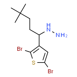 ChemSpider 2D Image | [1-(2,5-Dibromo-3-thienyl)-4,4-dimethylpentyl]hydrazine | C11H18Br2N2S