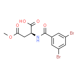 ChemSpider 2D Image | (2S)-2-[(3,5-Dibromobenzoyl)amino]-4-methoxy-4-oxobutanoic acid (non-preferred name) | C12H11Br2NO5
